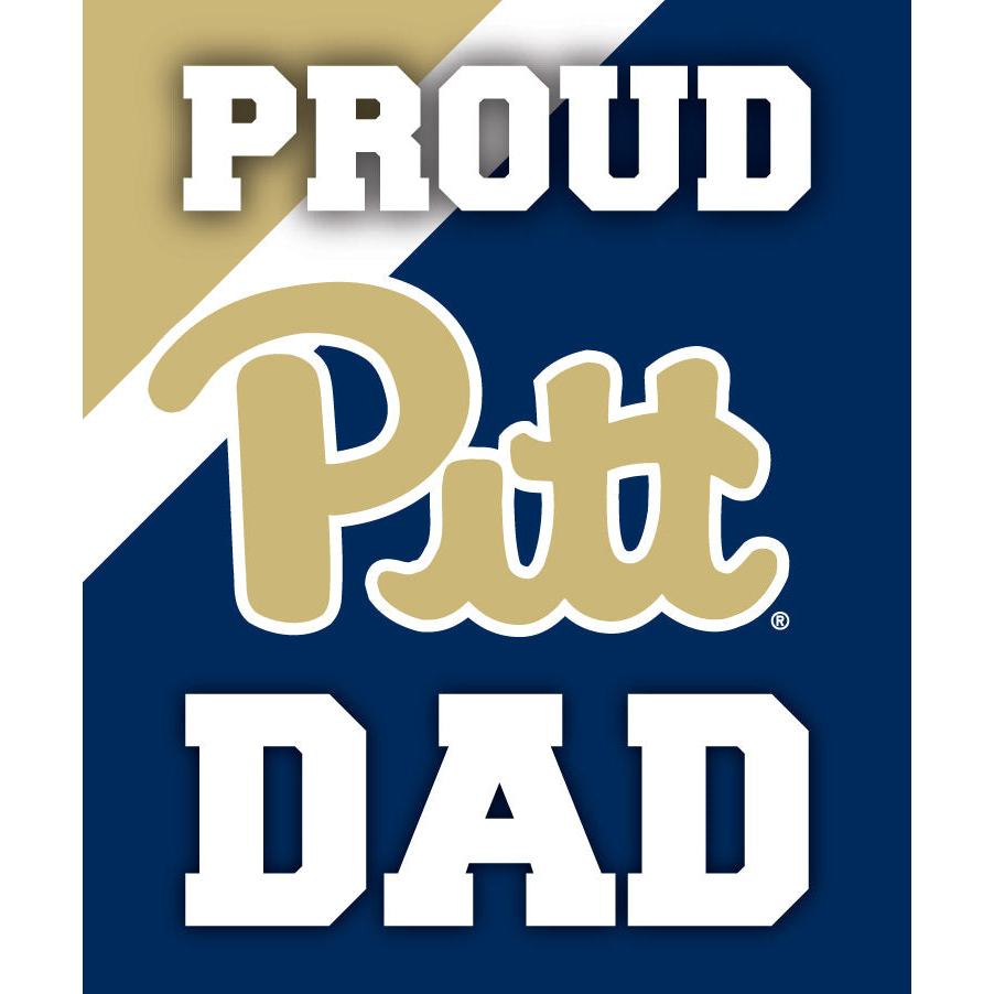 Pittsburgh Panthers NCAA Collegiate 5x6 Inch Rectangle Stripe Proud Dad Decal Sticker