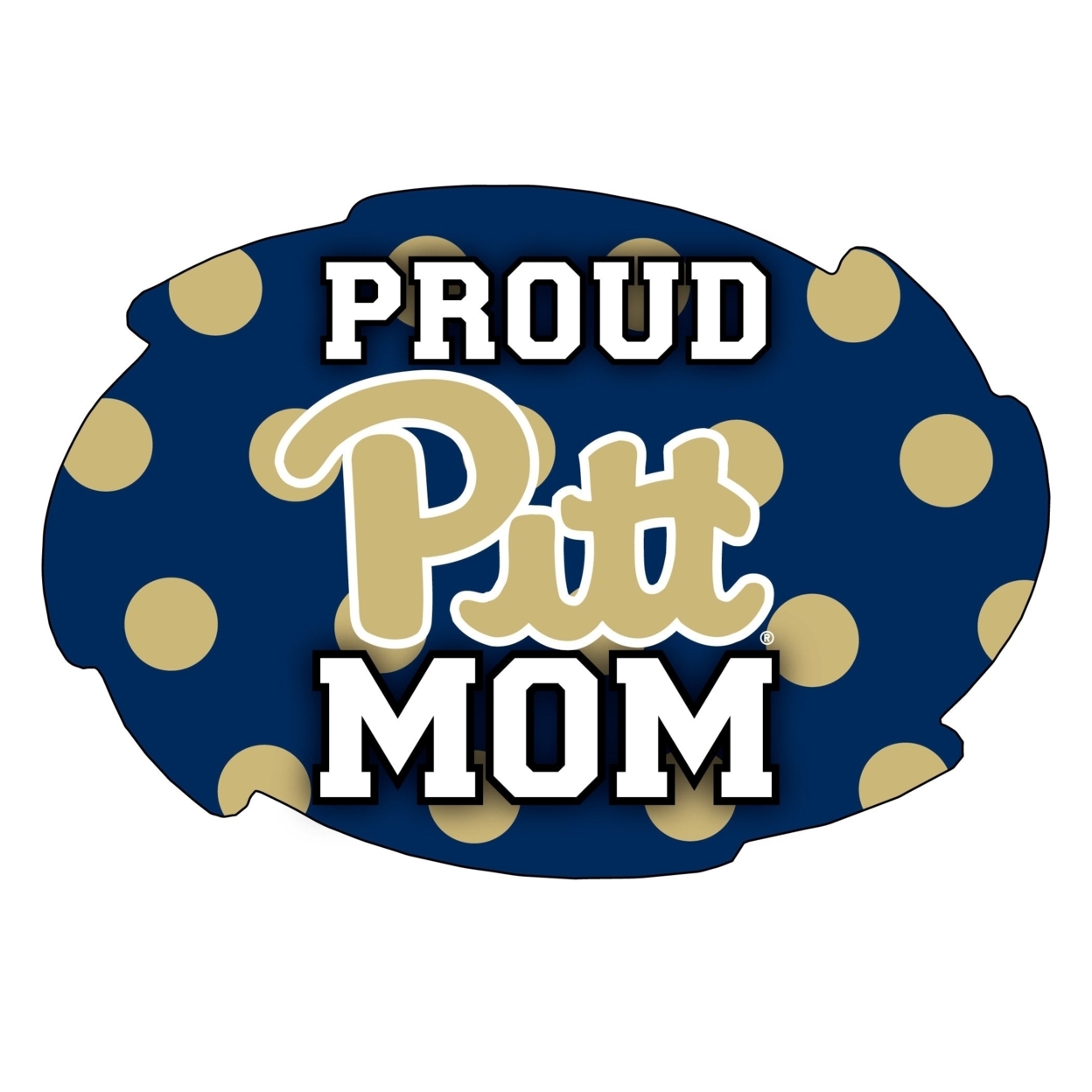 Pittsburgh Panthers NCAA Collegiate Trendy Polka Dot Proud Mom 5 X 6 Swirl Decal Sticker