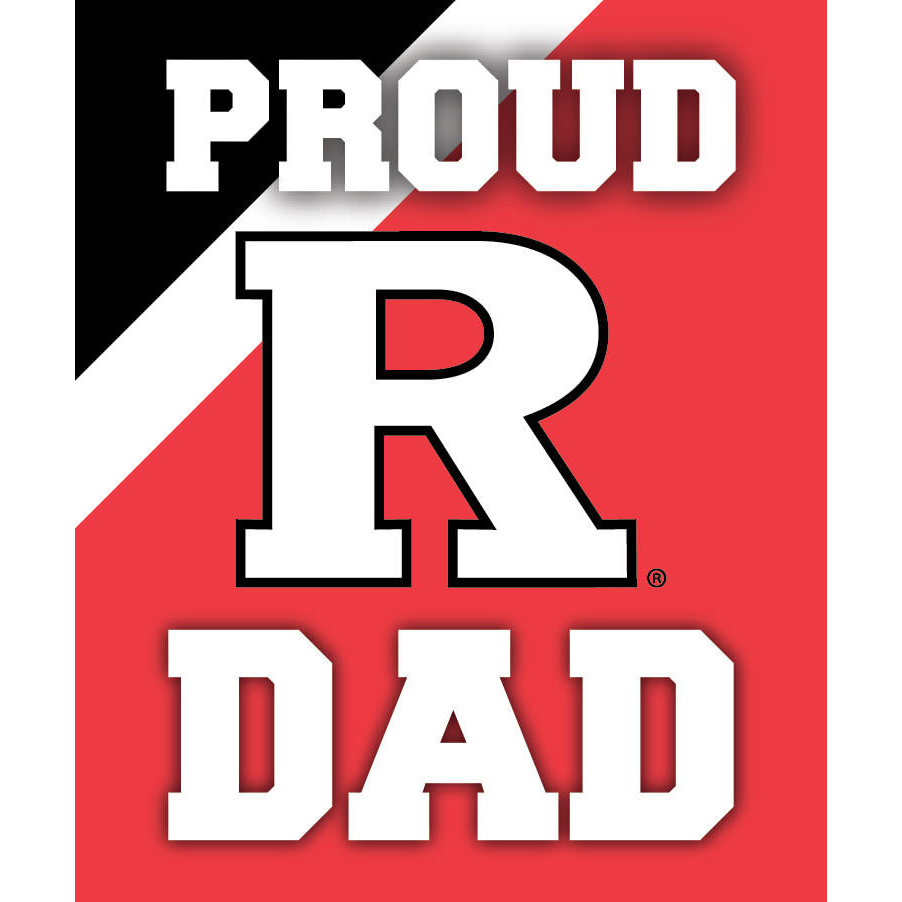 Rutgers Scarlet Knights NCAA Collegiate 5x6 Inch Rectangle Stripe Proud Dad Decal Sticker