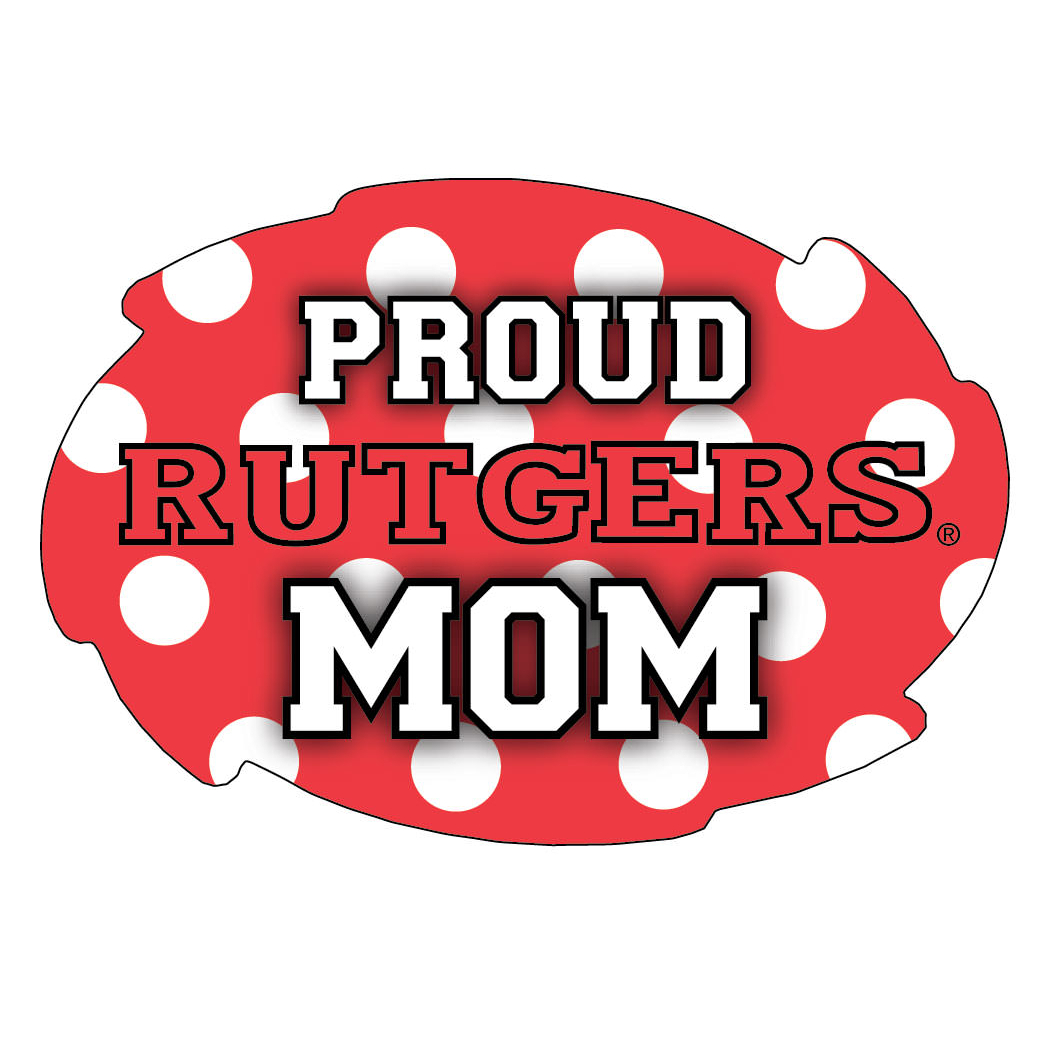 Rutgers Scarlet Knights NCAA Collegiate Trendy Polka Dot Proud Mom 5 X 6 Swirl Decal Sticker