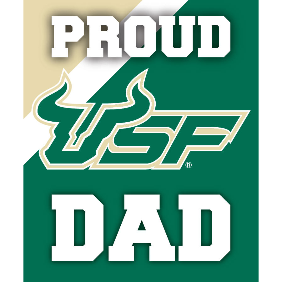South Florida Bulls NCAA Collegiate 5x6 Inch Rectangle Stripe Proud Dad Decal Sticker