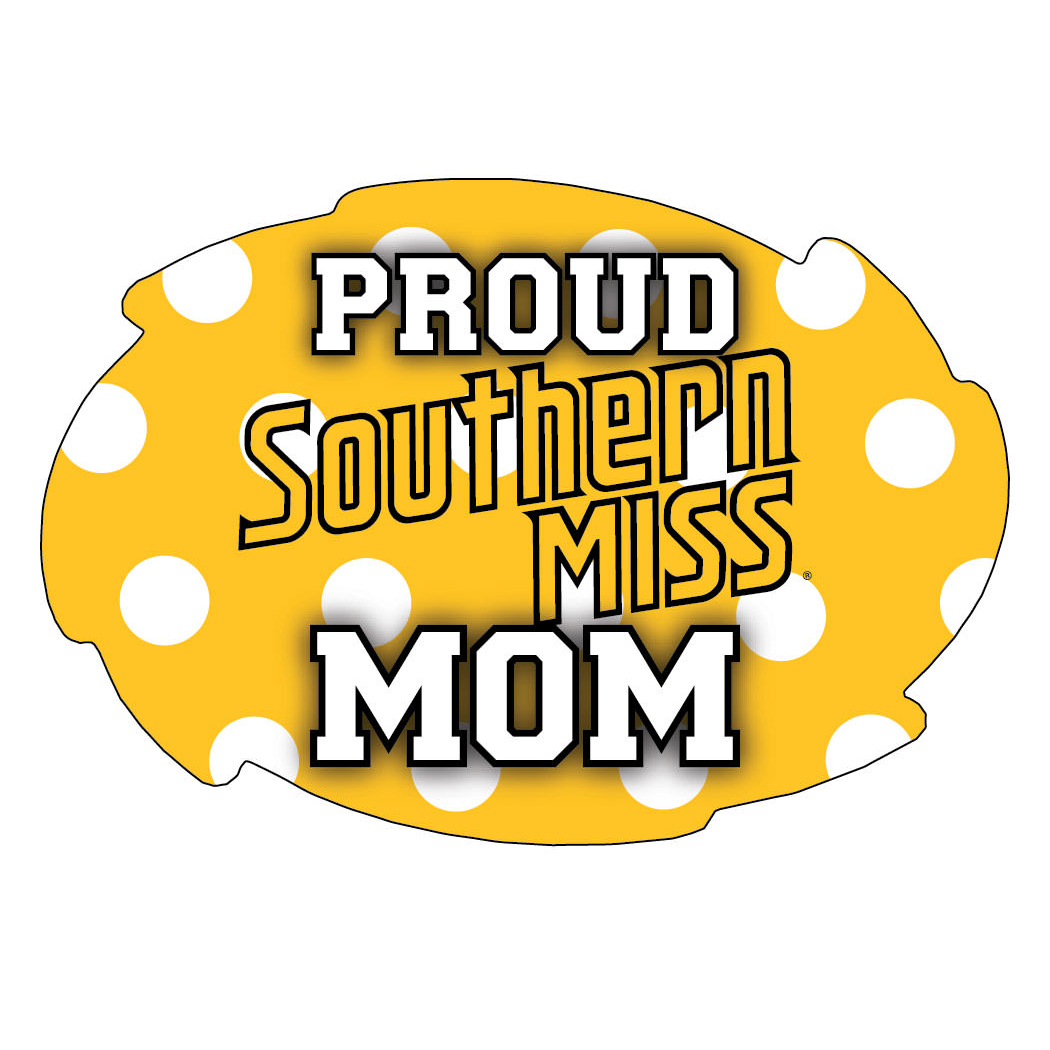 Southern Mississippi Golden Eagles NCAA Collegiate Trendy Polka Dot Proud Mom 5 X 6 Swirl Decal Sticker