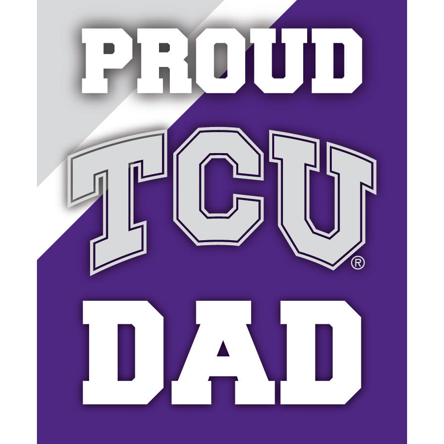TCU Horned Frogs NCAA Collegiate 5x6 Inch Rectangle Stripe Proud Dad Decal Sticker
