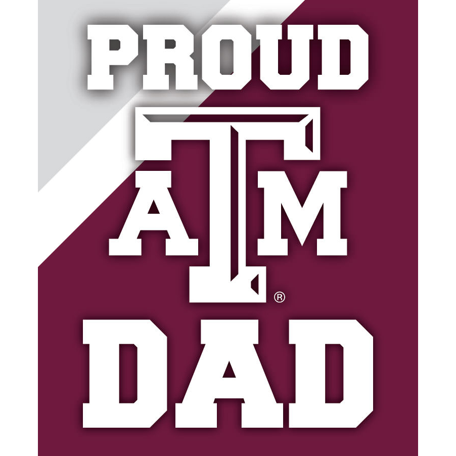 Texas A&M Aggies NCAA Collegiate 5x6 Inch Rectangle Stripe Proud Dad Decal Sticker
