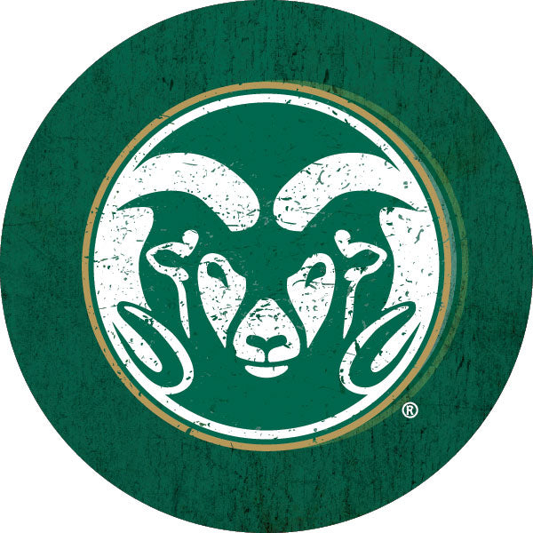 Colorado State Rams Distressed Wood Grain 4 Inch Round Magnet