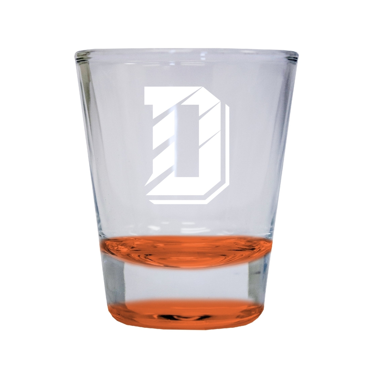 Davidson College Etched Round Shot Glass 2 Oz Orange