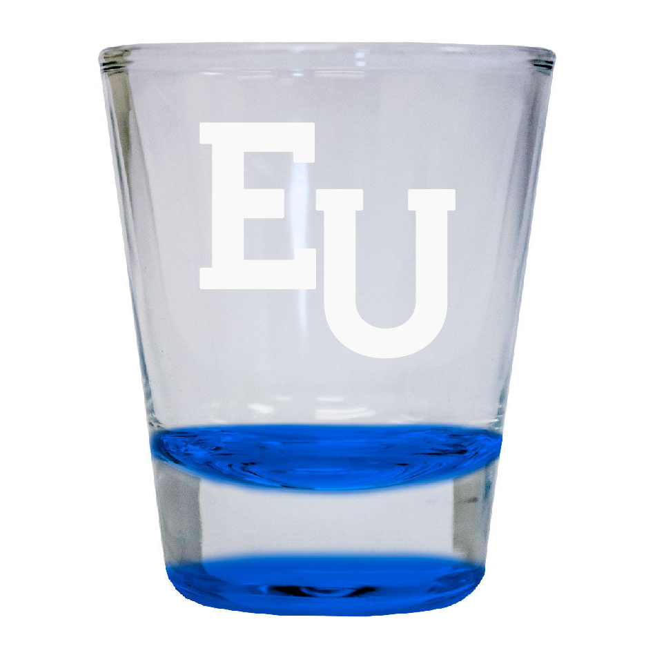Edinboro University Etched Round Shot Glass 2 Oz Blue