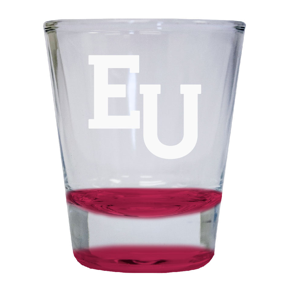 Edinboro University Etched Round Shot Glass 2 Oz Red