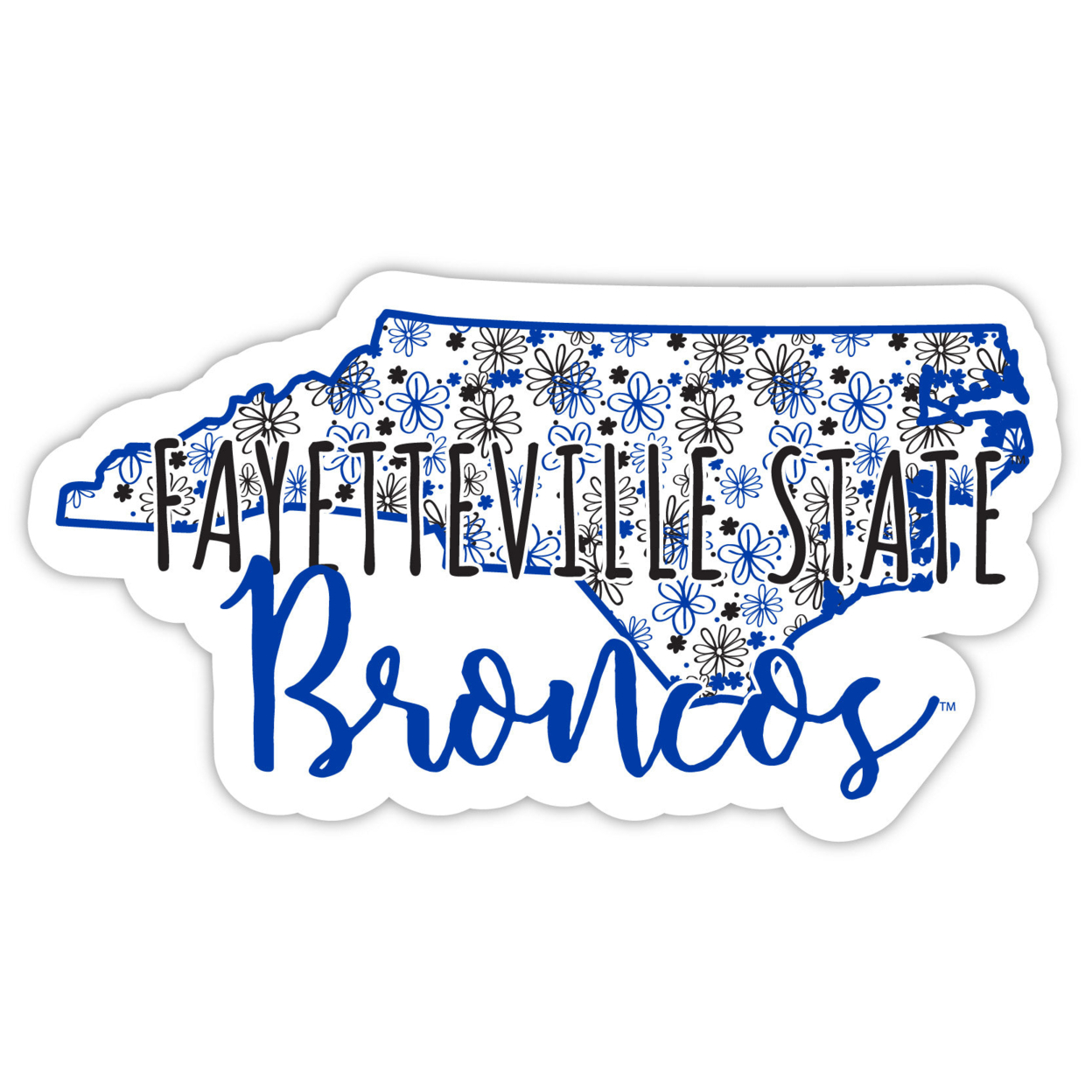 Fayetteville State University Floral State Die Cut Decal 2-Inch