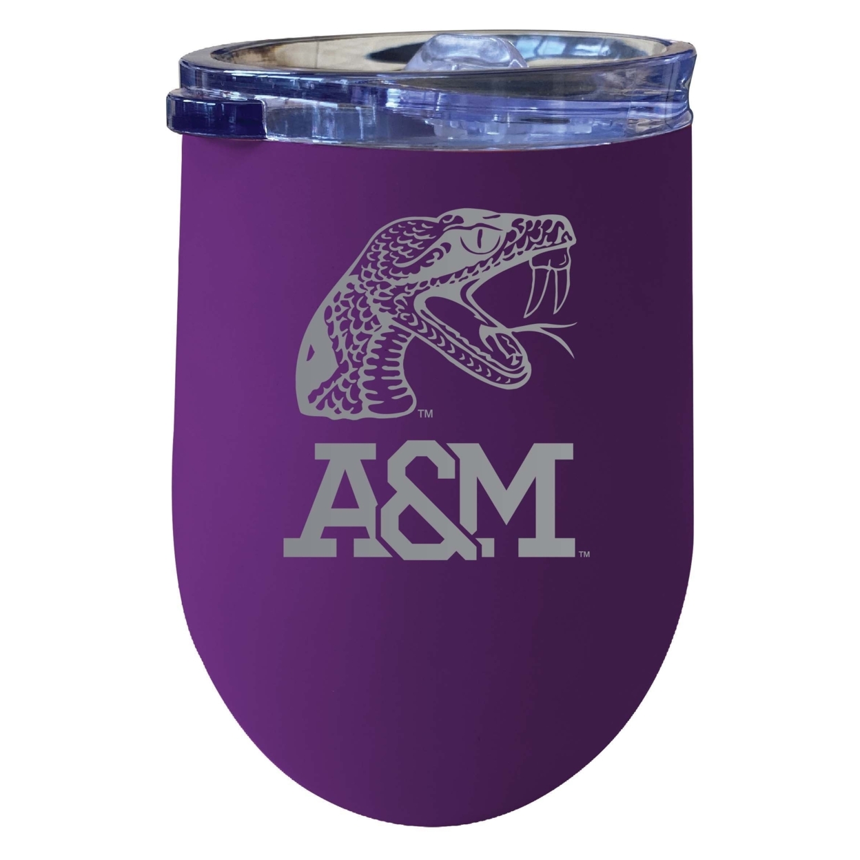 Florida A&M Rattlers 12 Oz Etched Insulated Wine Stainless Steel Tumbler Purple