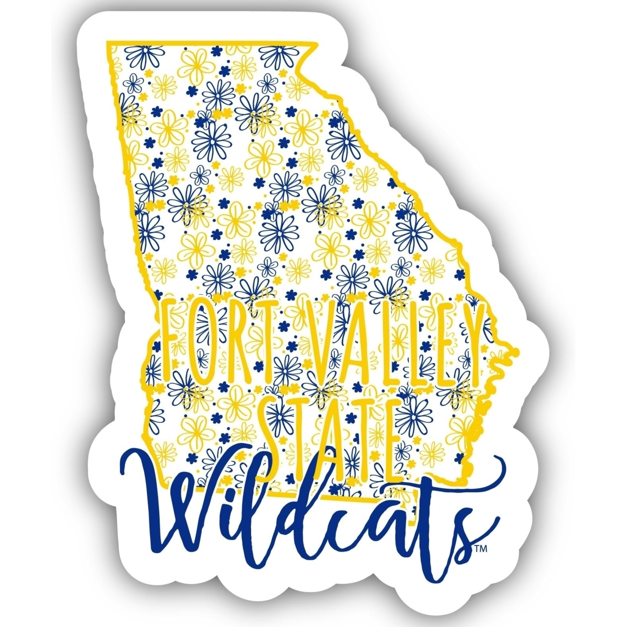 Fort Valley State University Floral State Die Cut Decal 2-Inch