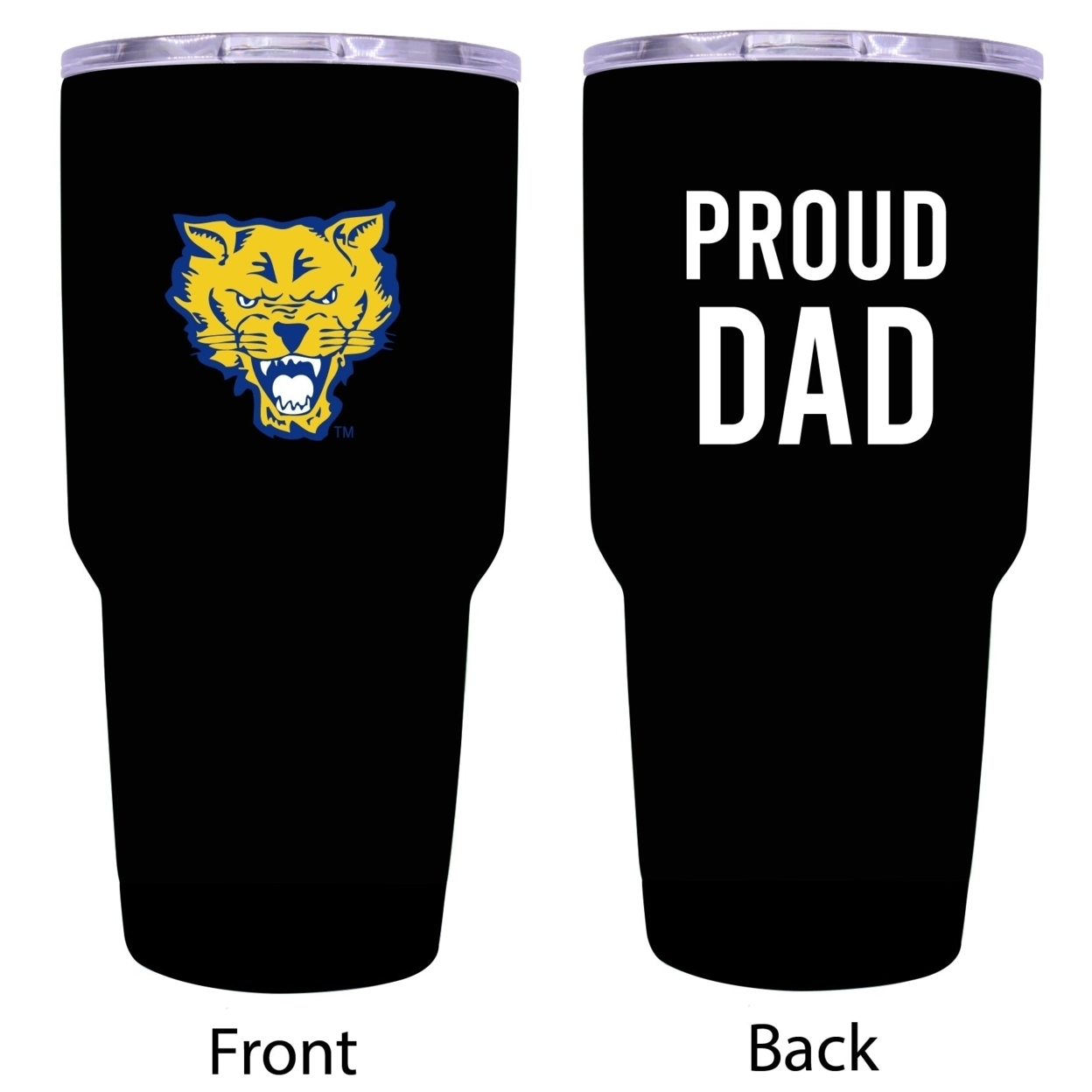 Fort Valley State University Proud Dad 24 Oz Insulated Stainless Steel Tumblers Black.