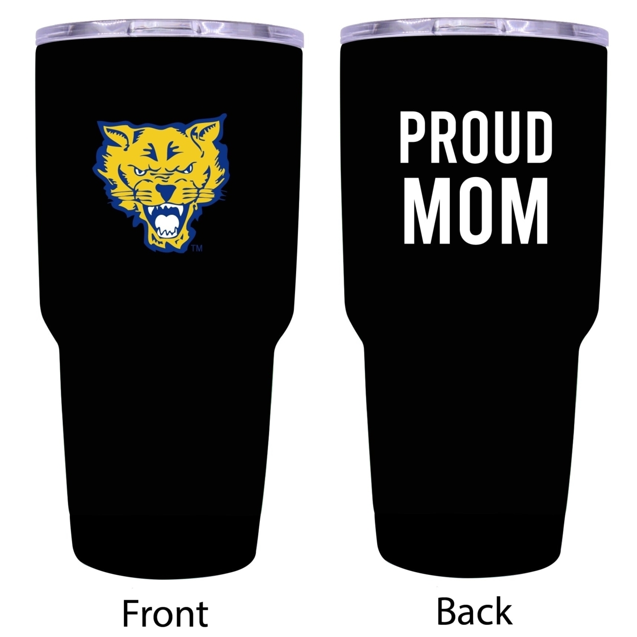 Fort Valley State University Proud Mom 24 Oz Insulated Stainless Steel Tumblers Black.