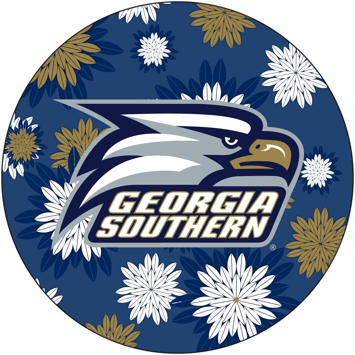 Georgia Southern Eagles 4 Inch Round Floral Magnet