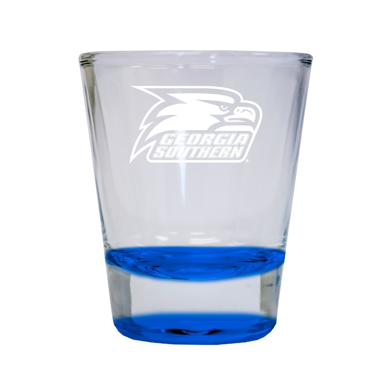 Georgia Southern Eagles Etched Round Shot Glass 2 Oz Blue
