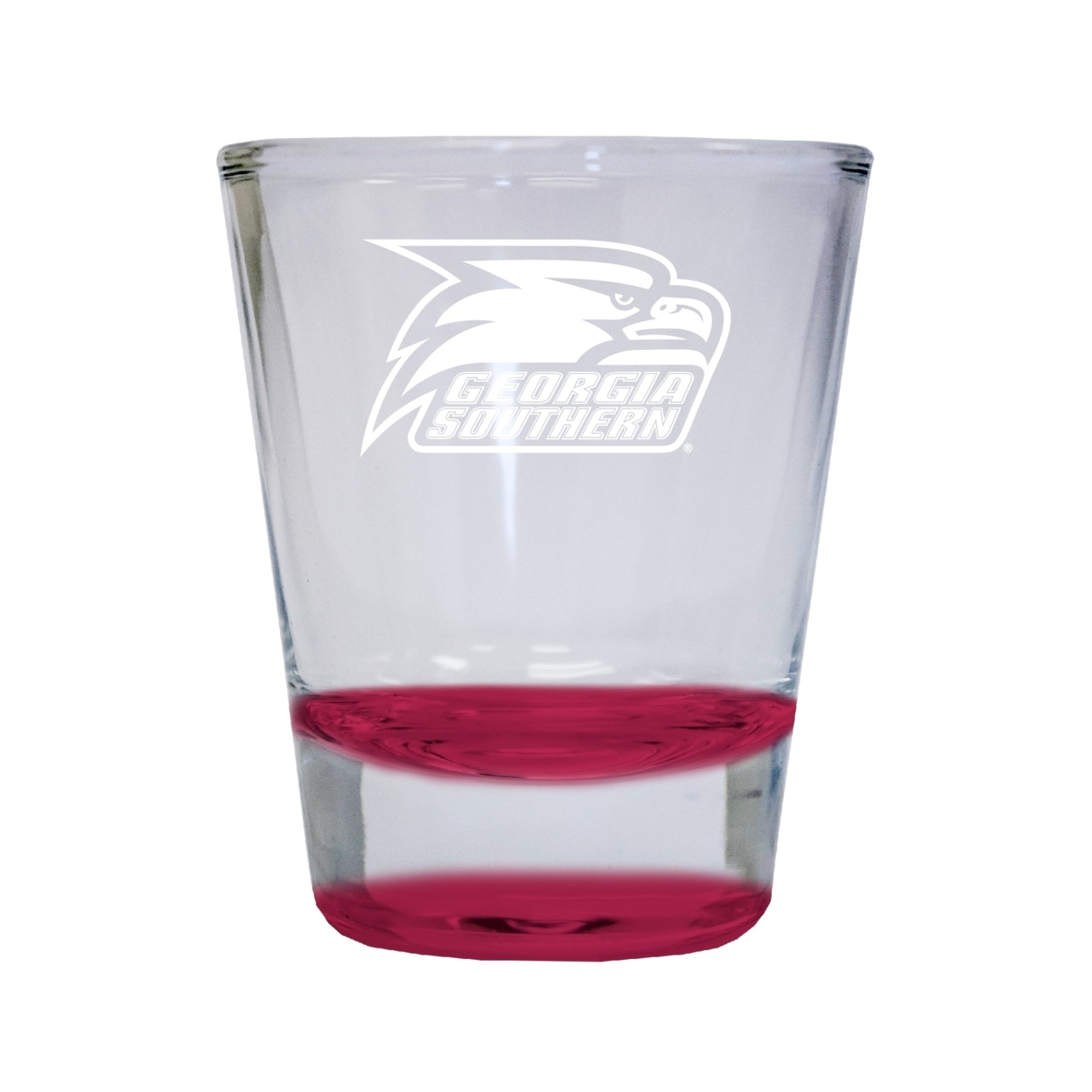 Georgia Southern Eagles Etched Round Shot Glass 2 Oz Red