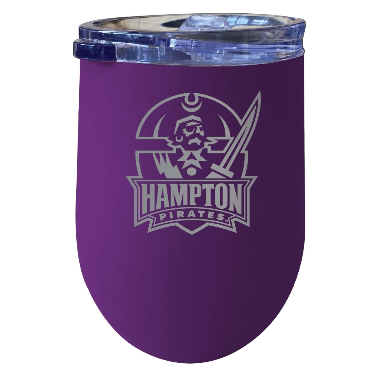 Hampton University 12 Oz Etched Insulated Wine Stainless Steel Tumbler Purple