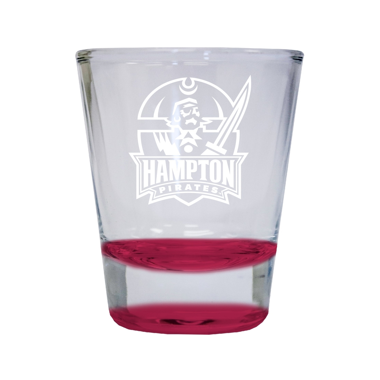 Hampton University Etched Round Shot Glass 2 Oz Red