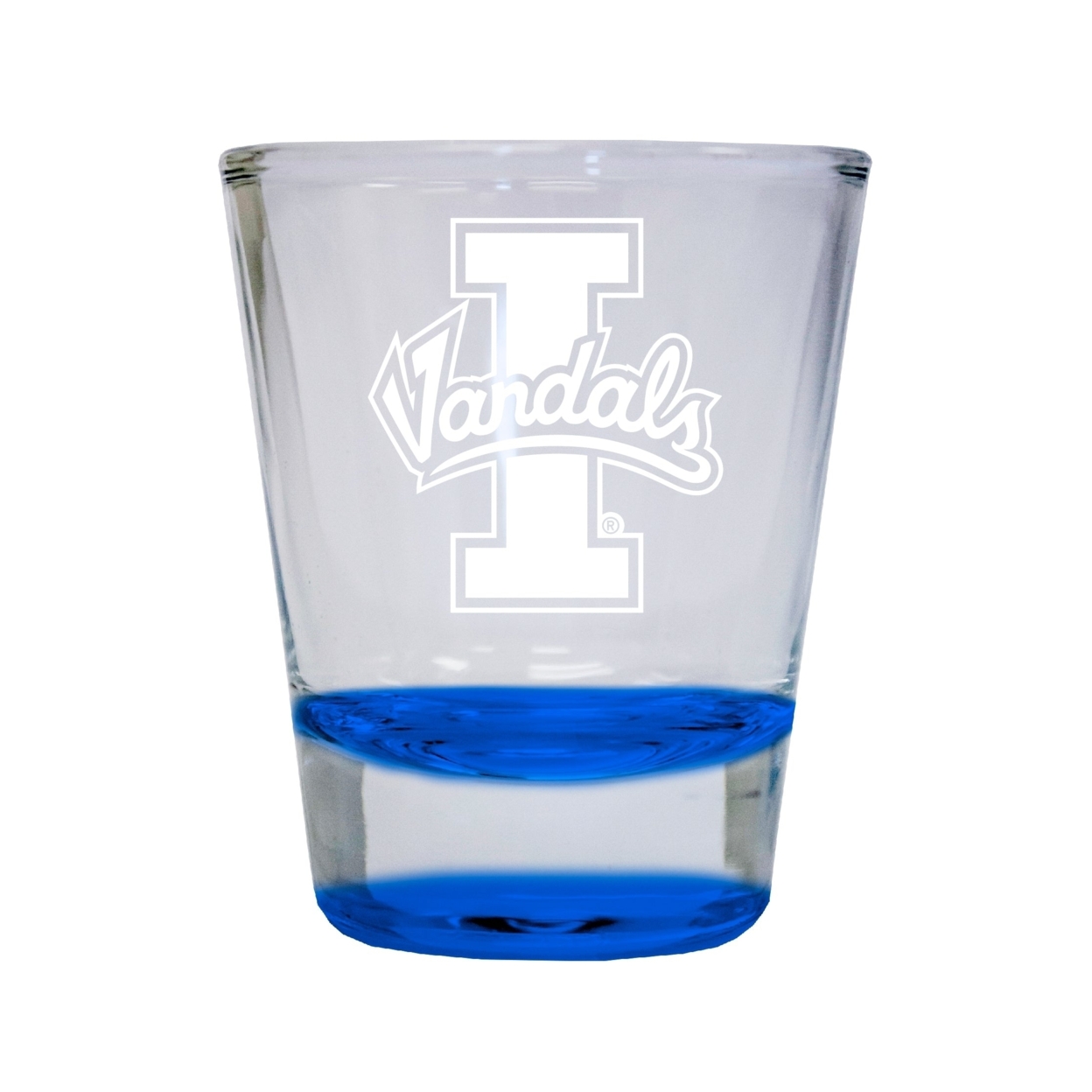 Idaho Vandals Etched Round Shot Glass 2 Oz Blue