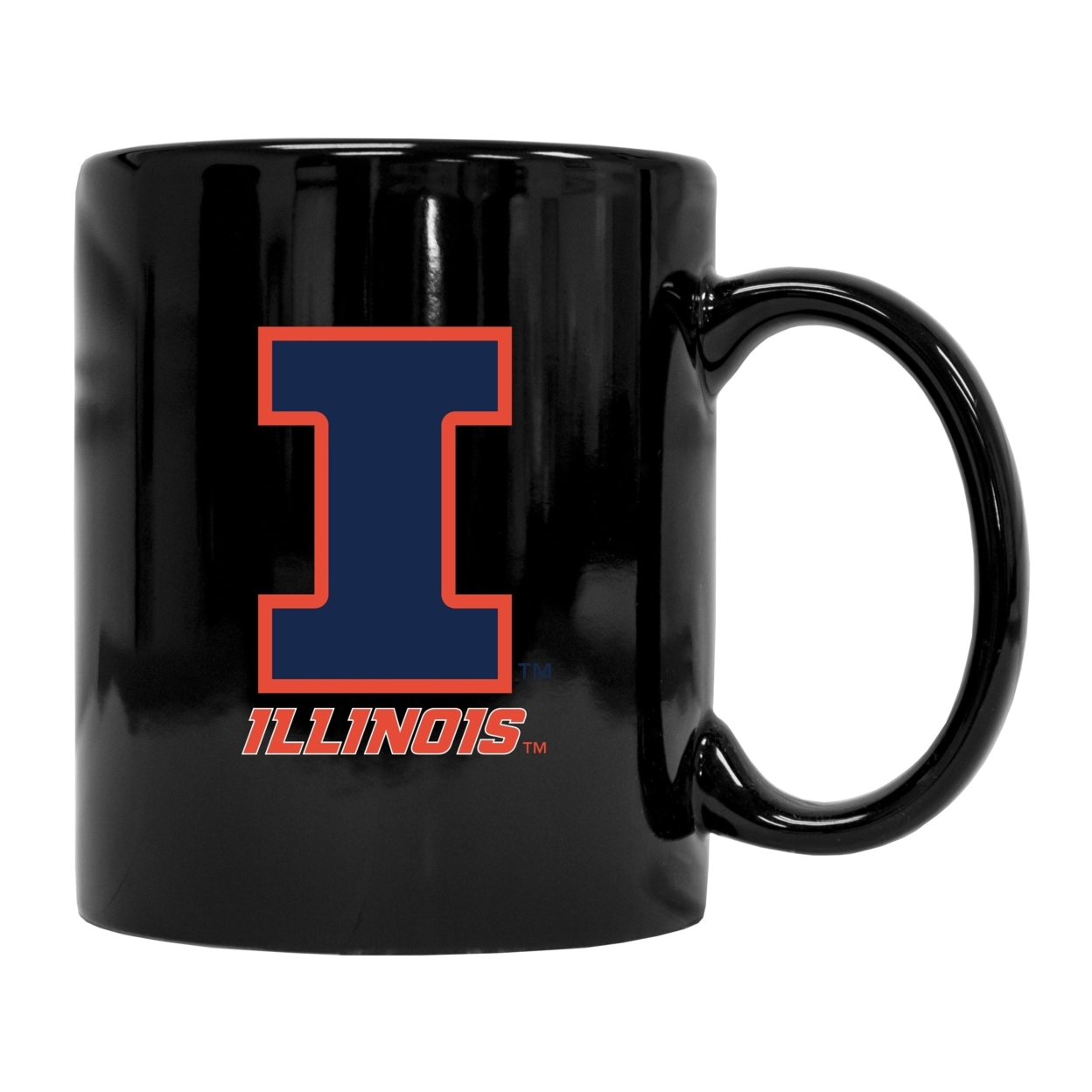 Illinois Fighting Illini Black Ceramic Coffee Mug 2-Pack (Black).