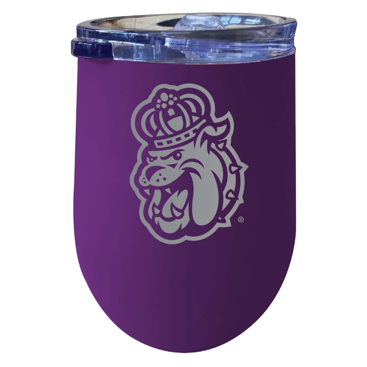 James Madison Dukes 12 Oz Etched Insulated Wine Stainless Steel Tumbler Purple