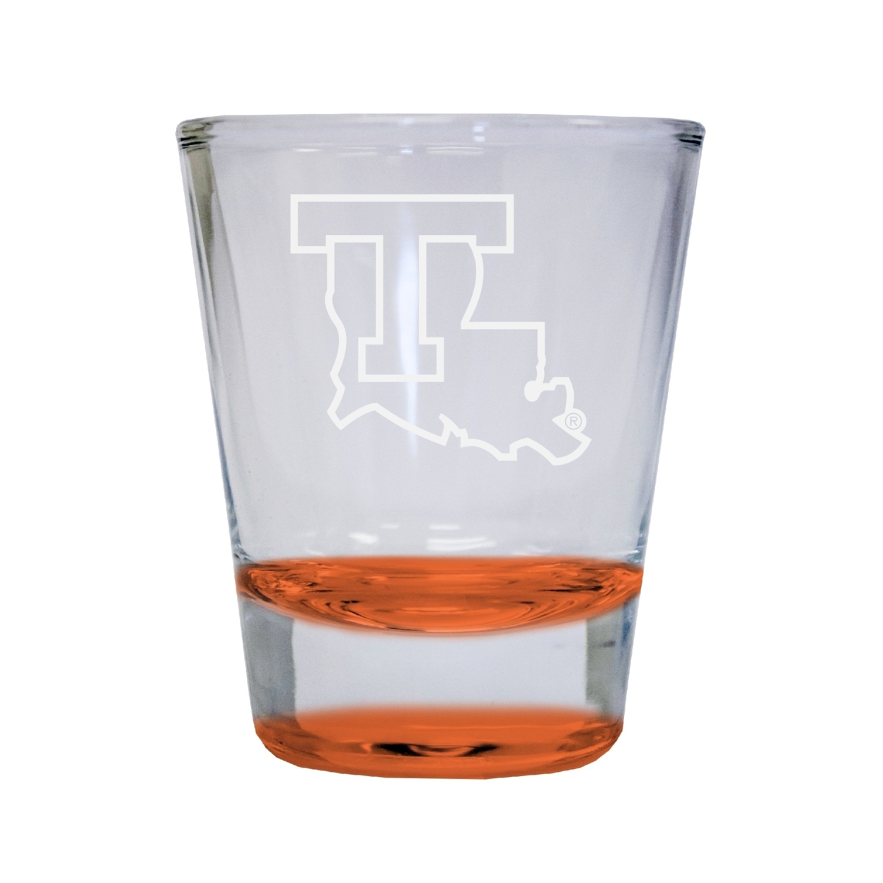 Louisiana Tech Bulldogs Etched Round Shot Glass 2 Oz Orange