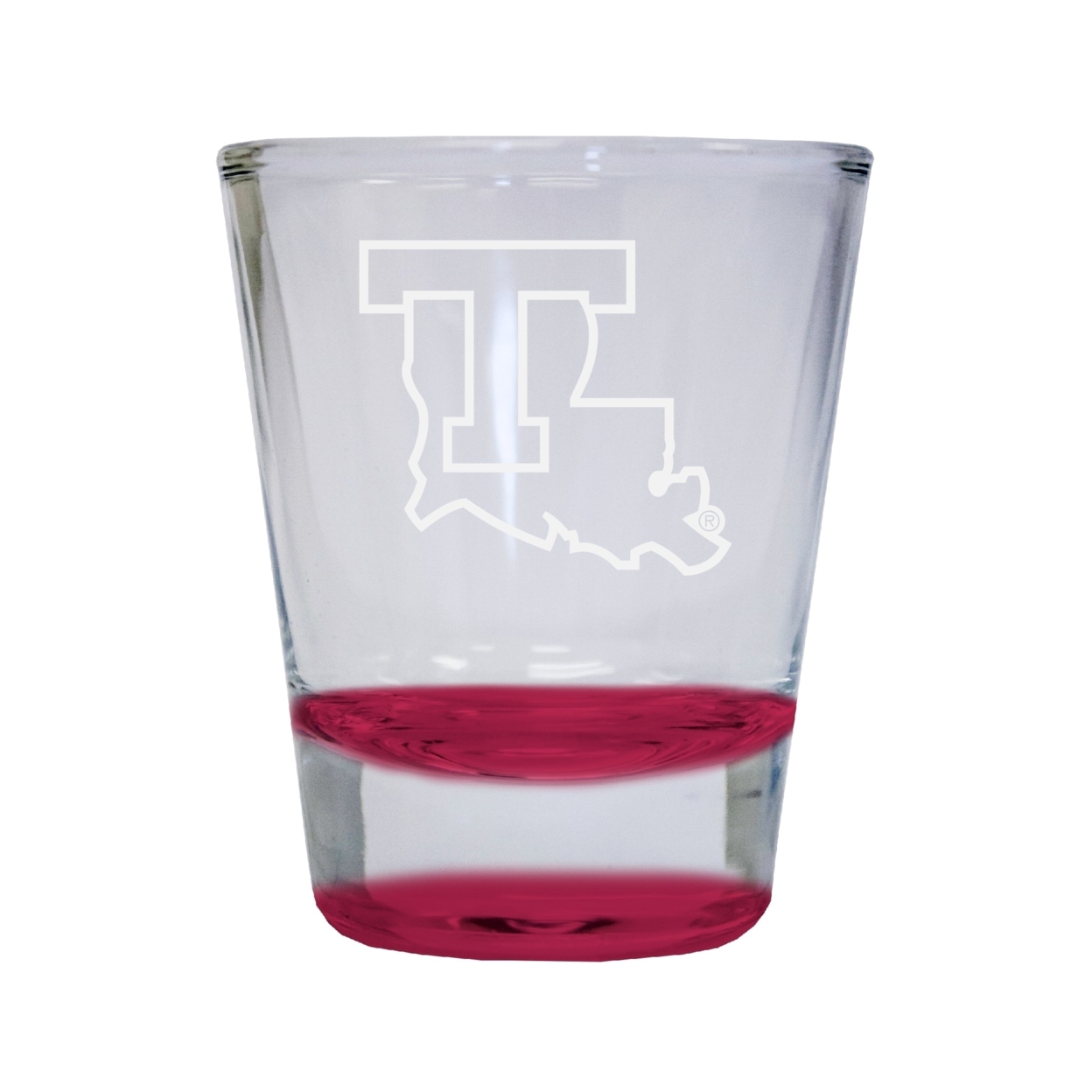 Louisiana Tech Bulldogs Etched Round Shot Glass 2 Oz Red