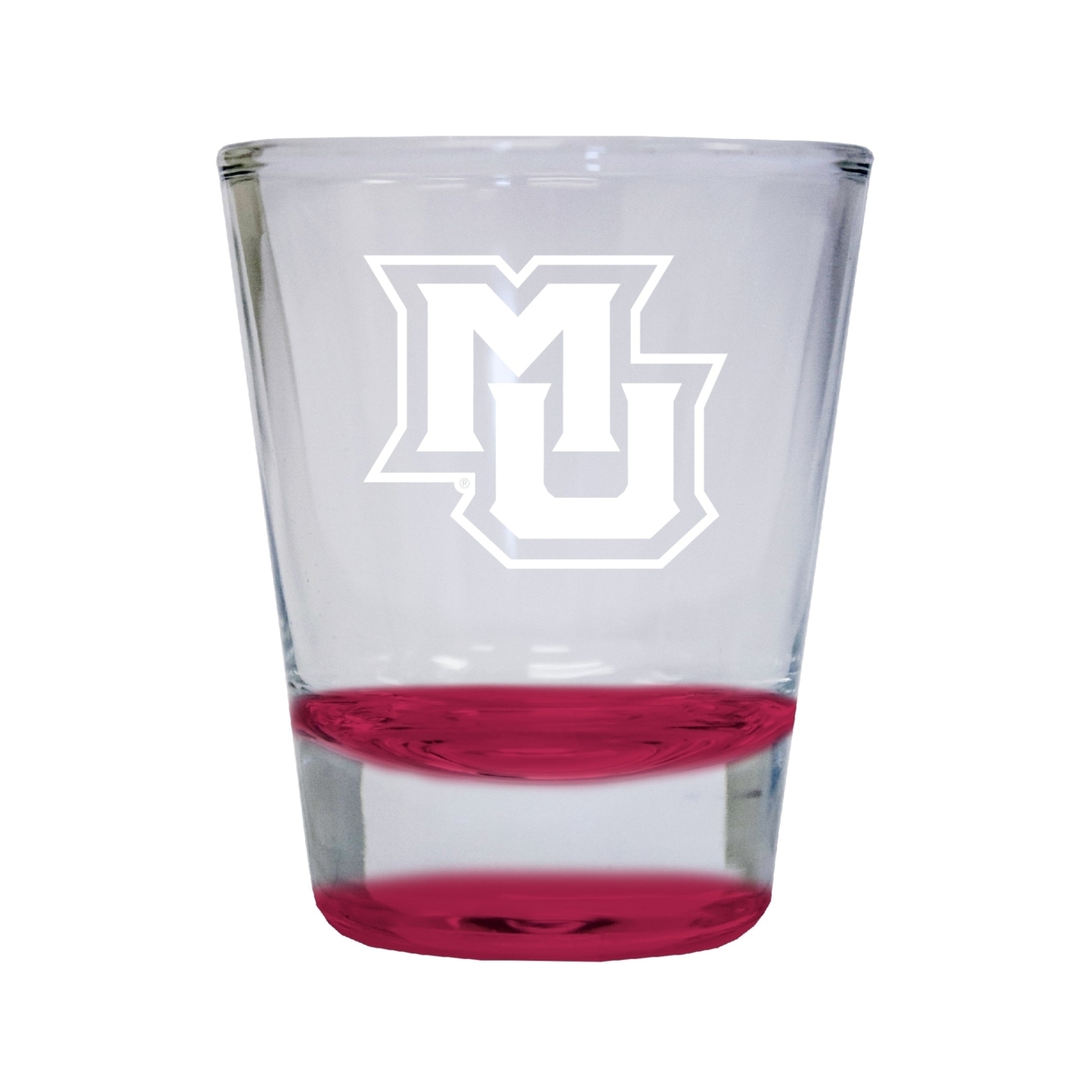 Marquette Golden Eagles Etched Round Shot Glass 2 Oz Red