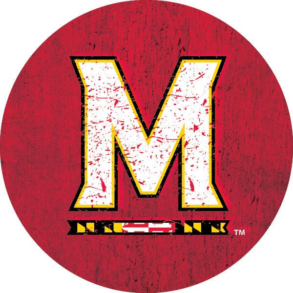 Maryland Terrapins Distressed Wood Grain 4 Inch Round Magnet