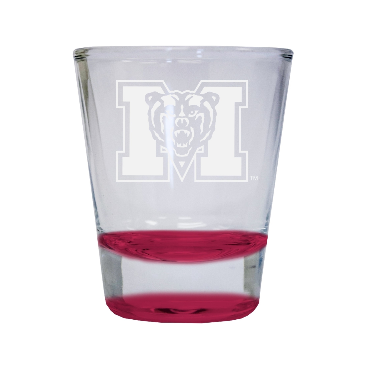 Mercer University Etched Round Shot Glass 2 Oz Red