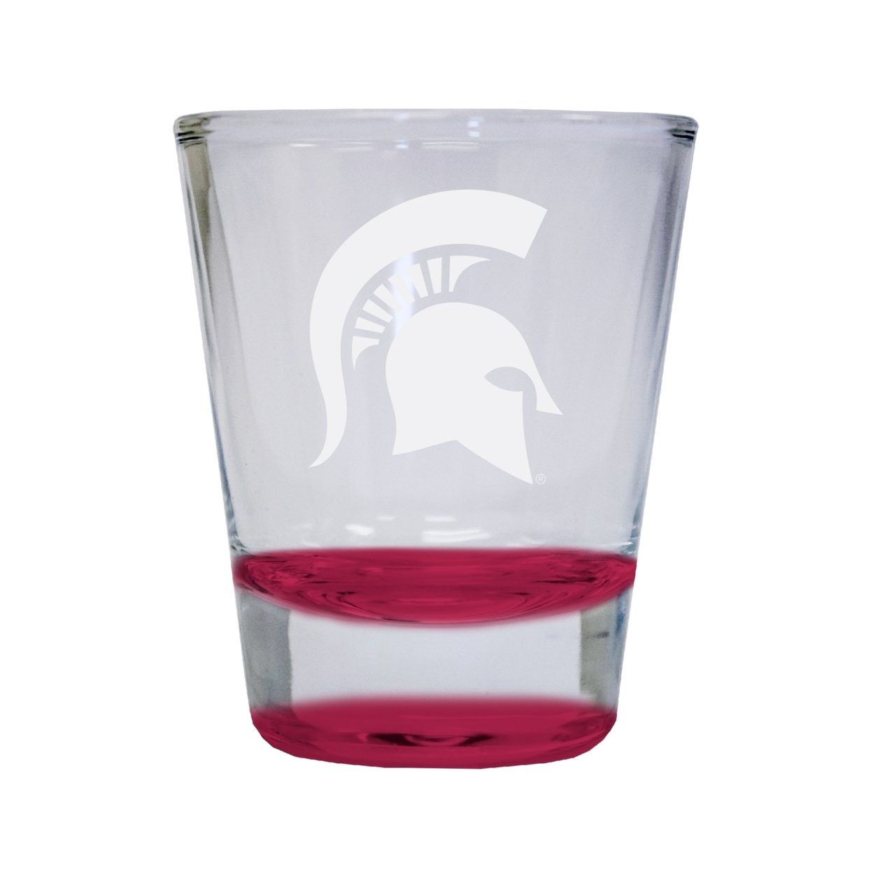 Michigan State Spartans Etched Round Shot Glass 2 Oz Red