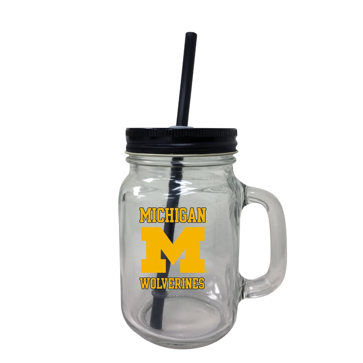 Michigan Wolverines 16 Oz Mason Jar Glass 2 Pack