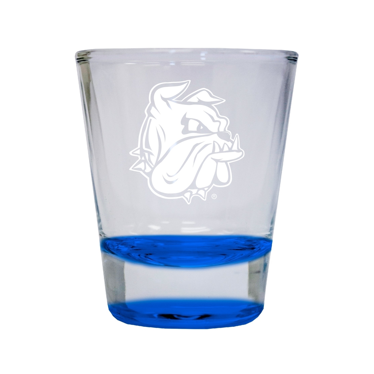 Minnesota Duluth Bulldogs Etched Round Shot Glass 2 Oz Blue