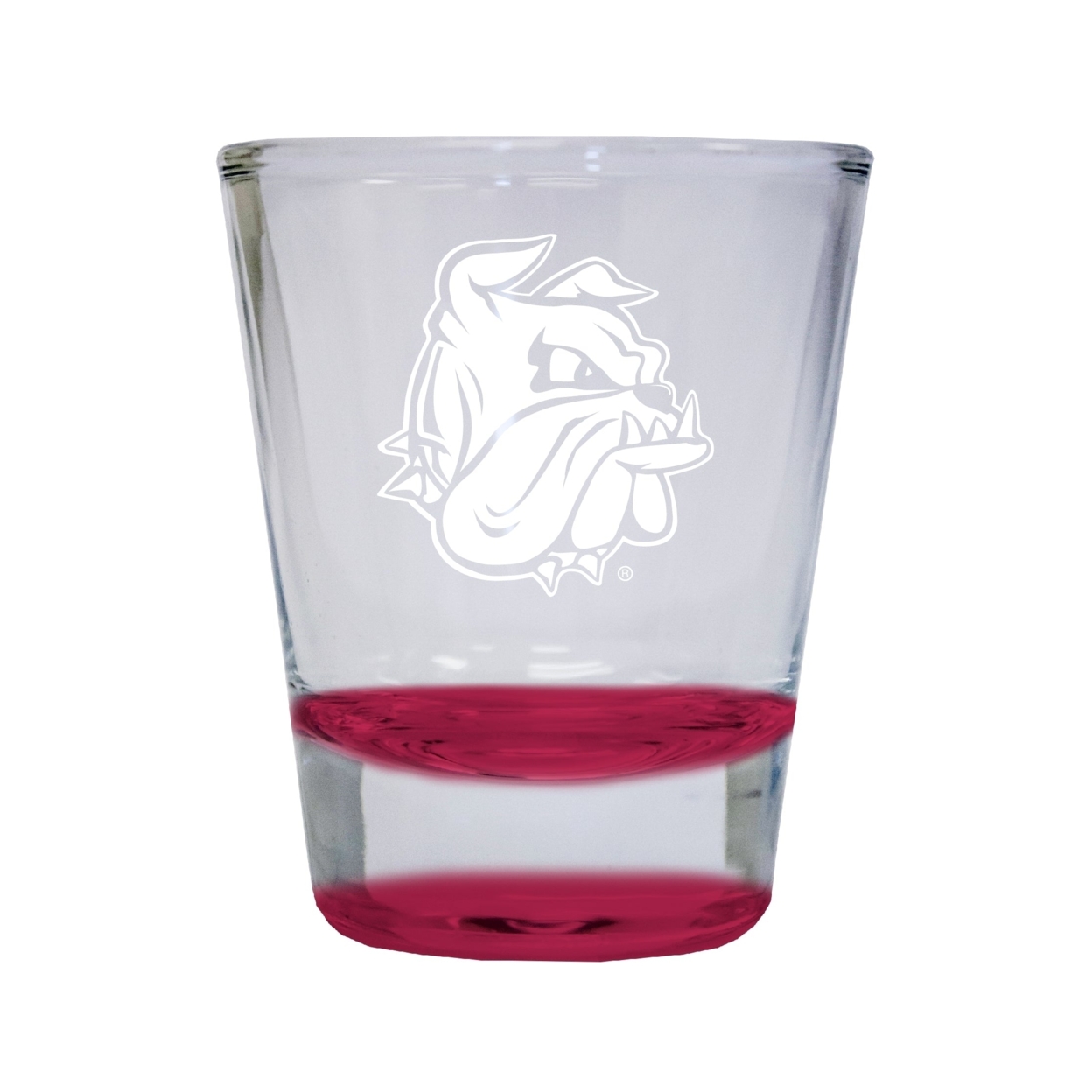 Minnesota Duluth Bulldogs Etched Round Shot Glass 2 Oz Red