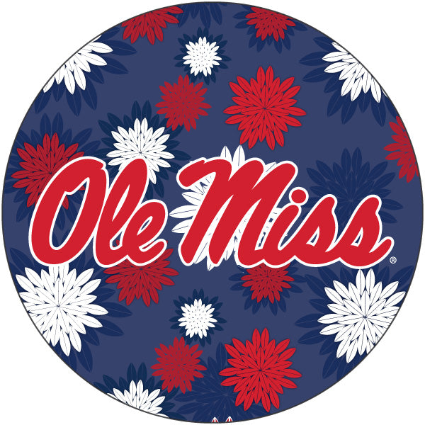 Mississippi RebelsOle Miss 4 Inch Round Floral Magnet