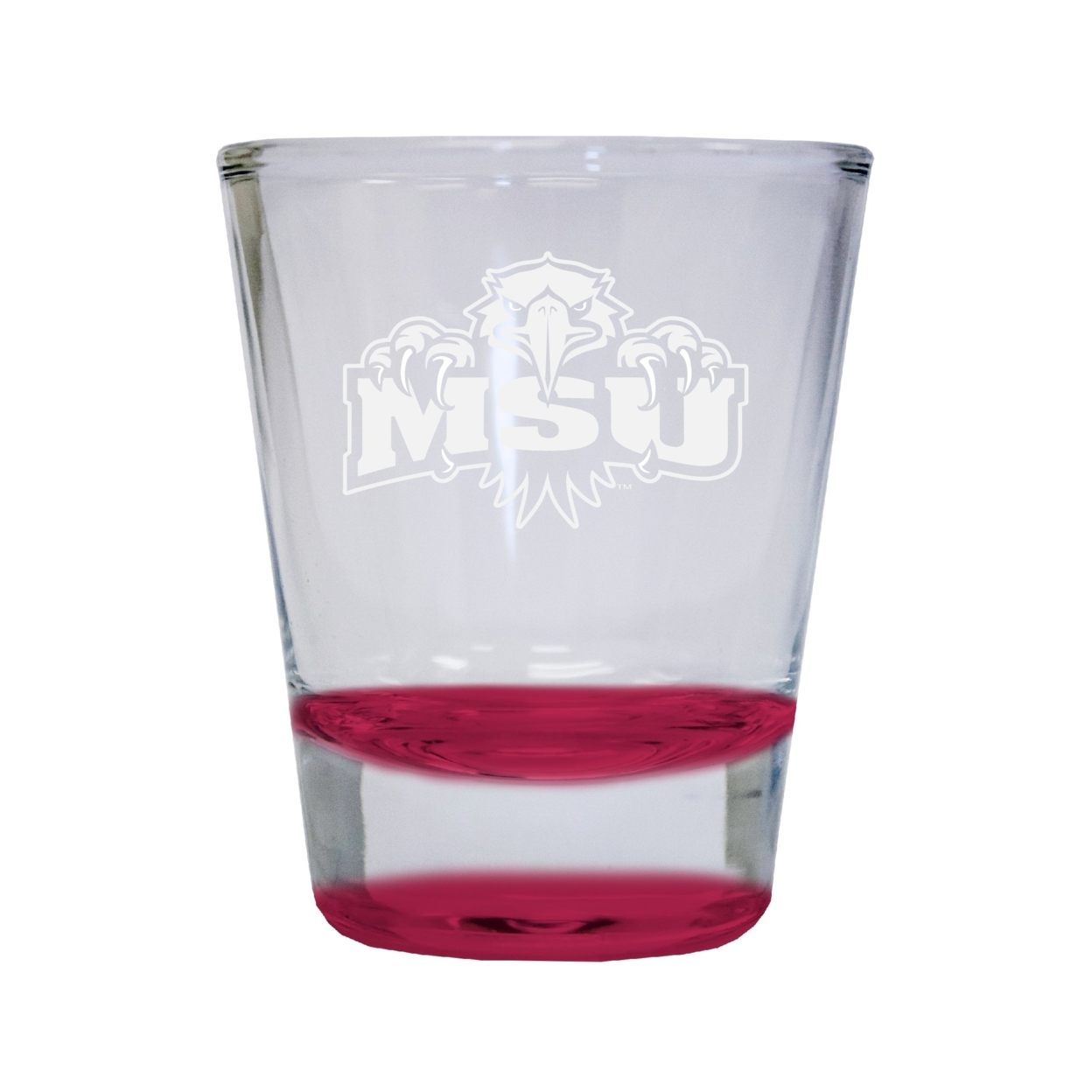 Morehead State University Etched Round Shot Glass 2 Oz Red