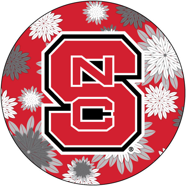 NC State Wolfpack 4 Inch Round Floral Magnet