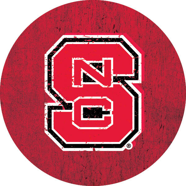 NC State Wolfpack Distressed Wood Grain 4 Round Magnet