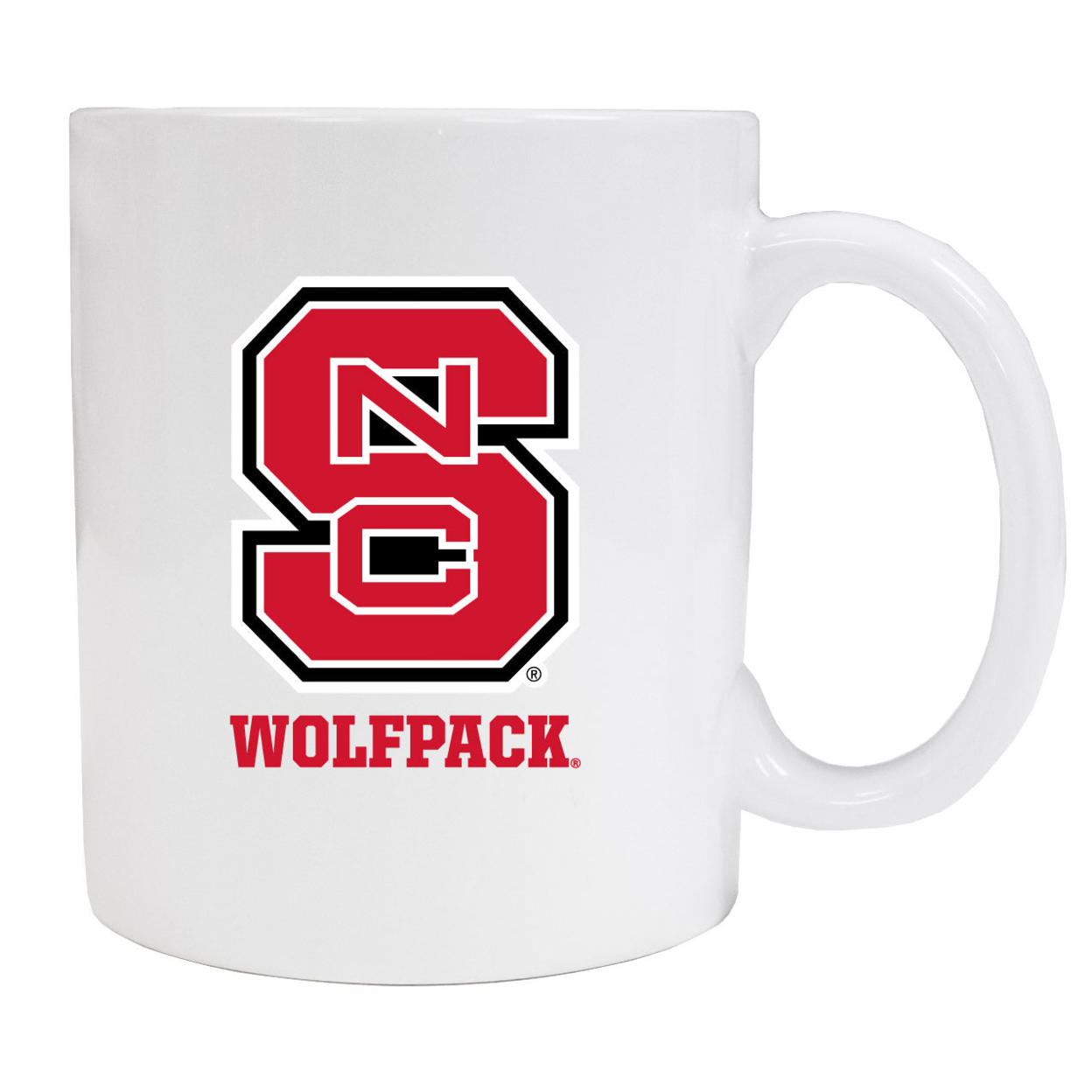 NC State Wolfpack White Ceramic Coffee Mug 2-Pack (White).