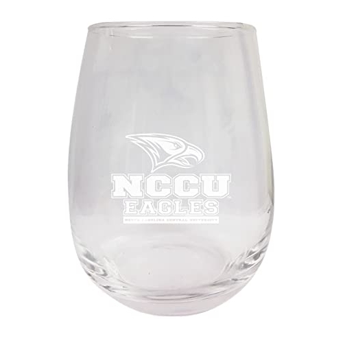 North Carolina Central Eagles Etched Stemless Wine Glass