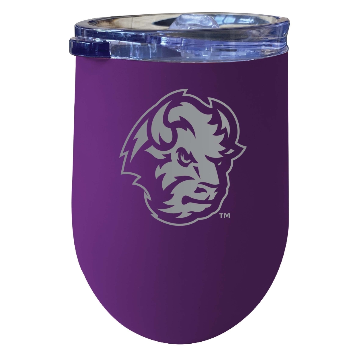 North Dakota State Bison 12 Oz Etched Insulated Wine Stainless Steel Tumbler Purple