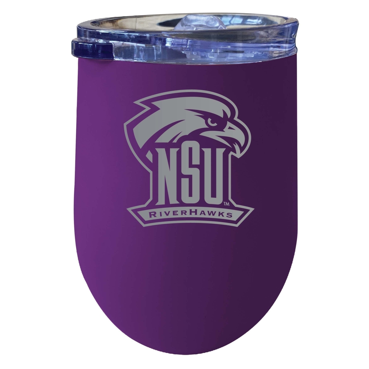 Northeastern State University Riverhawks 12 Oz Etched Insulated Wine Stainless Steel Tumbler Purple