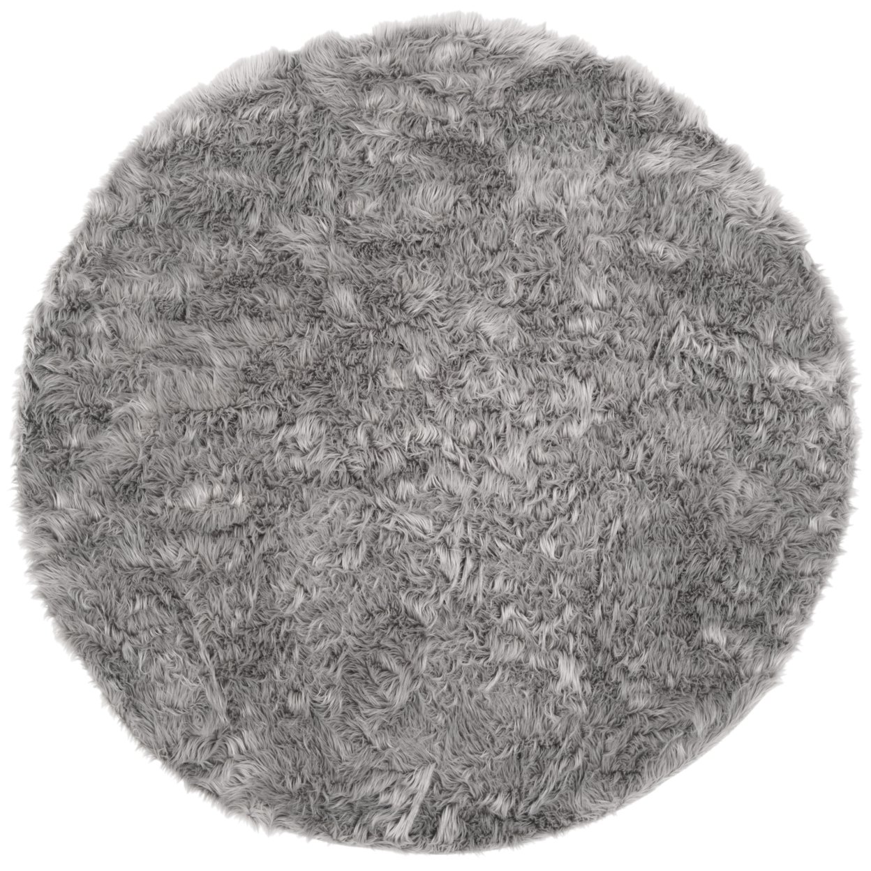 SAFAVIEH Faux Sheep Skin Collection FSS235D Grey Rug - 5' Round