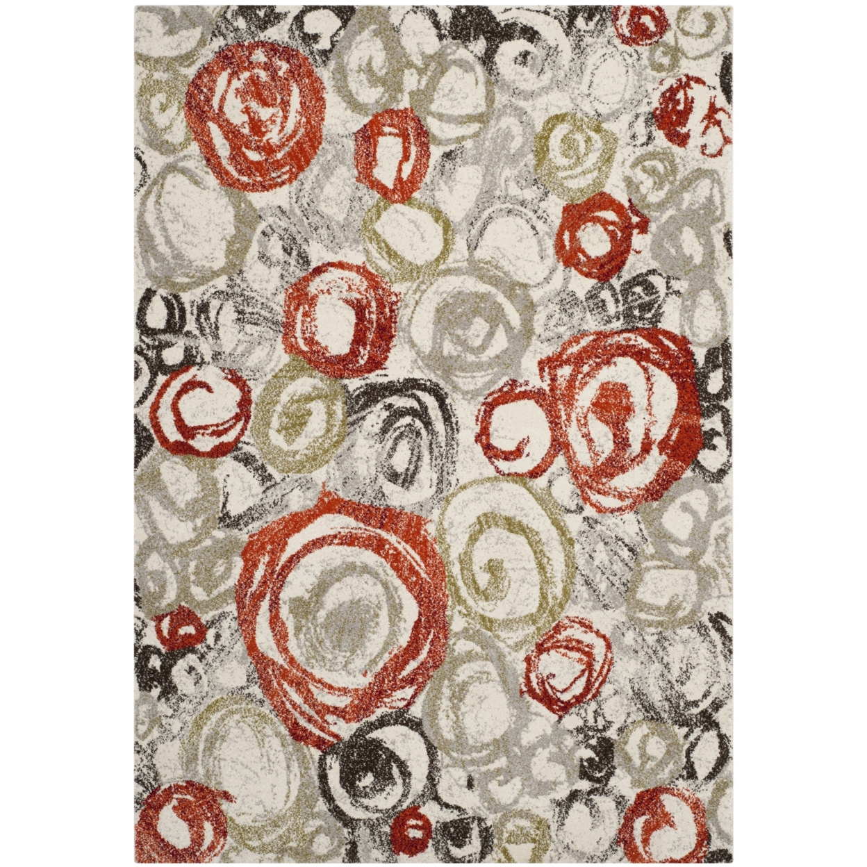 SAFAVIEH Porcello Collection PRL4822C Ivory / Green Rug - 5' 3 X 7' 7