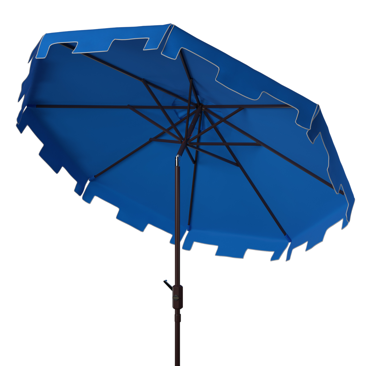 SAFAVIEH Outdoor Collection Zimmerman 9-Foot Tilt Umbrella & Flap Pacific Blue