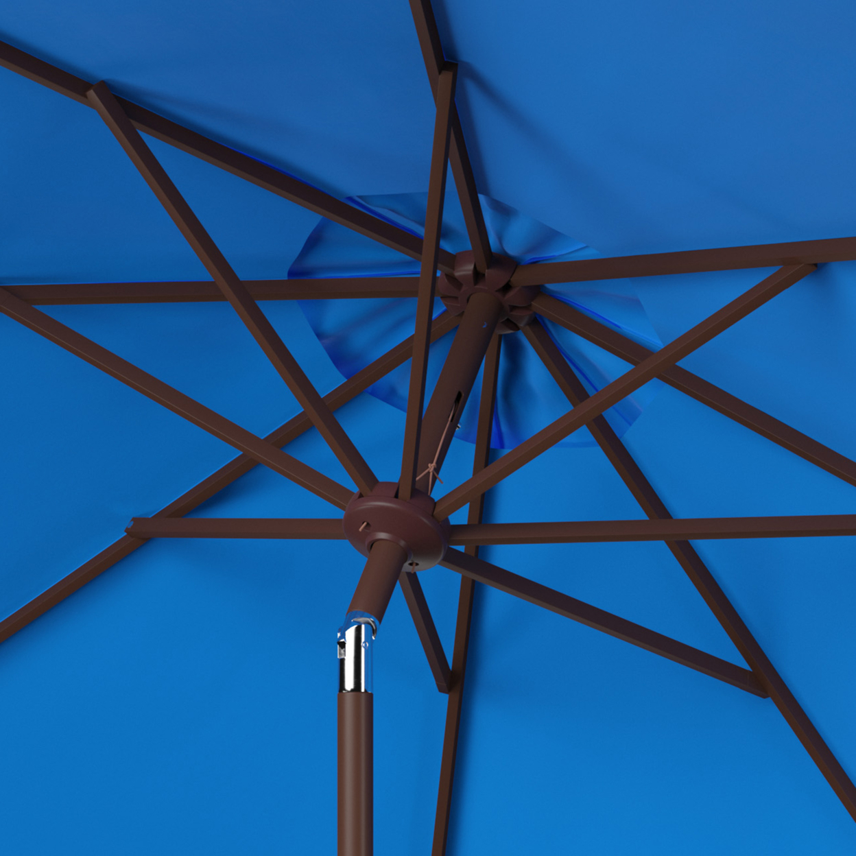 SAFAVIEH Outdoor Collection Ortega 9-Foot Tilt Crank Umbrella Pacific Blue