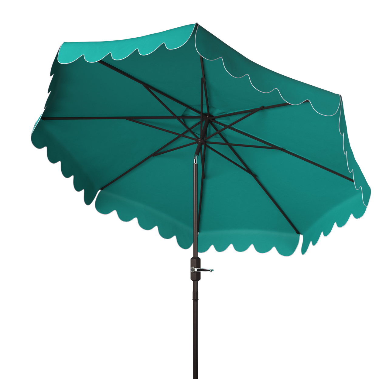SAFAVIEH Outdoor Collection Venice Single Scallop 9-Foot Umbrella Hunter Green