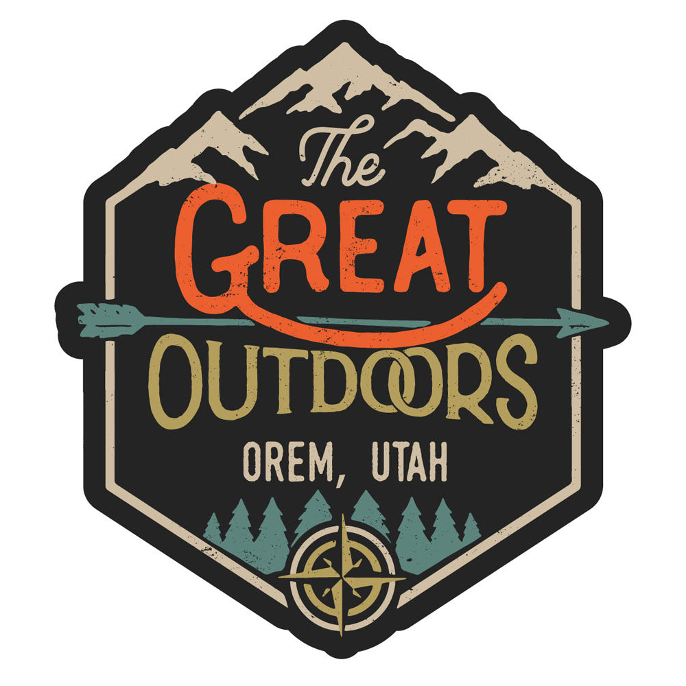 Orem Utah Souvenir Decorative Stickers (Choose Theme And Size) - Single Unit, 4-Inch, Great Outdoors