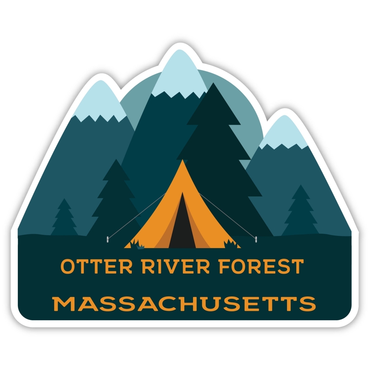 Otter River Forest Massachusetts Souvenir Decorative Stickers (Choose Theme And Size) - Single Unit, 4-Inch, Tent