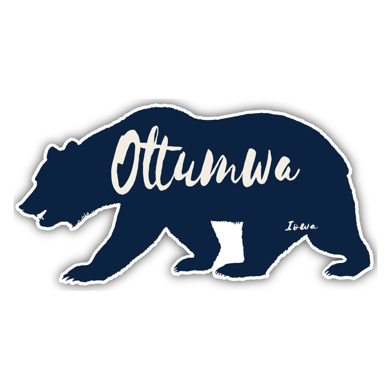 Ottumwa Iowa Souvenir Decorative Stickers (Choose Theme And Size) - Single Unit, 2-Inch, Bear